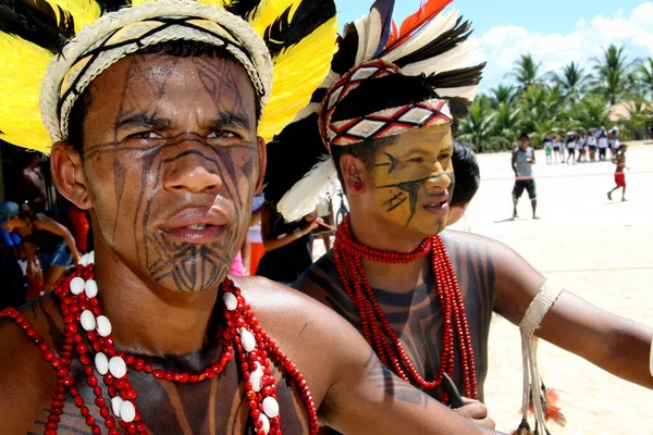 Santa Cruz Cabralia Bahia Brazil April 2009 Pataxo Indians Seen — 图库照片