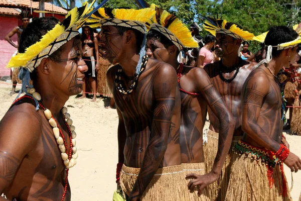 Santa Cruz Cabralia Bahia Brazil Kwiecień 2009 Indianie Pataxo Postrzegane — Zdjęcie stockowe