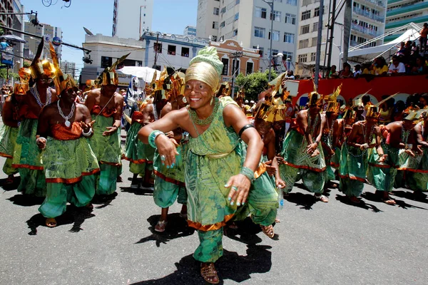 Salvador Bahia Brésil Février 2013 Des Membres Afro Bloc Sont — Photo