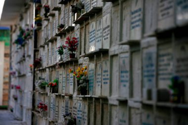 salvador, bahia, brazil - september 18, 2015: drawer for burying people in the Quinta dos Lazaros cemetery, in the city of Salvador. clipart