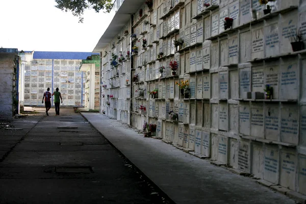 Salvador Bahia Brasil Setembro 2015 Gaveta Para Enterrar Pessoas Cemitério — Fotografia de Stock