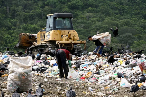 Itabuna Bahia Brasil Fevereiro 2012 São Vistas Pessoas Cavando Lixo — Fotografia de Stock