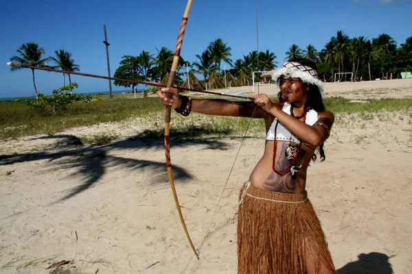 Santa Cruz Cabralia Bahia Brazil April 2009 Pataxo Indians Seen — Stock Photo, Image