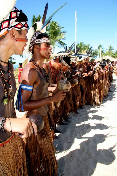 Santa Cruz Cabralia Bahia Brazil April 2009 Pataxo Indians Seen — Stock Photo, Image