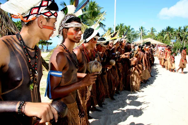 Santa Cruz Cabralia Bahia Brasil Abril 2009 Índios Pataxo São — Fotografia de Stock