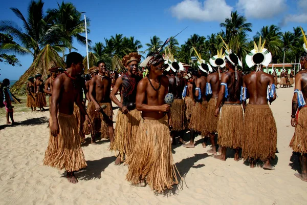 Santa Cruz Cabralia Bahia Brazil April 2009 Pataxo Indians Seen — 스톡 사진