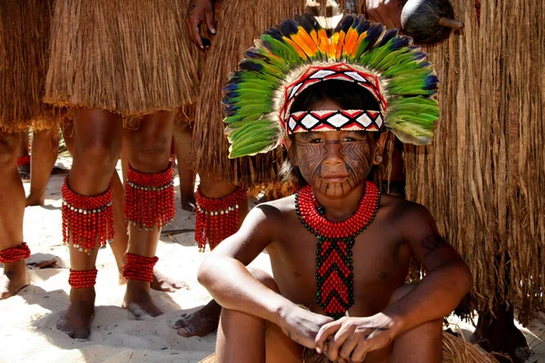 Santa Cruz Cabralia Bahia Brazil April 2009 Pataxo Indianen Zijn — Stockfoto