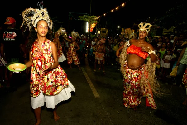 Ilheus Bahia Brasil Fevereiro 2012 Membros Bloco Afro Guerreiro Zulu — Fotografia de Stock