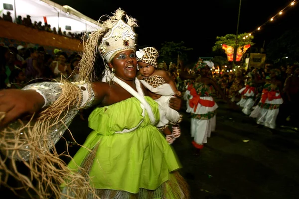 Ilheus Bahia Brasil Fevereiro 2012 Membros Bloco Afro Guerreiro Zulu — Fotografia de Stock