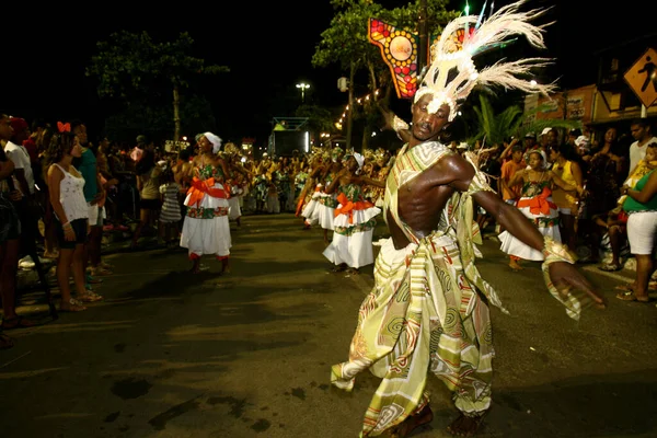 Ilheus Bahia Brazil February 2012 Members Afro Guerreiro Zulu Block — Stock Photo, Image