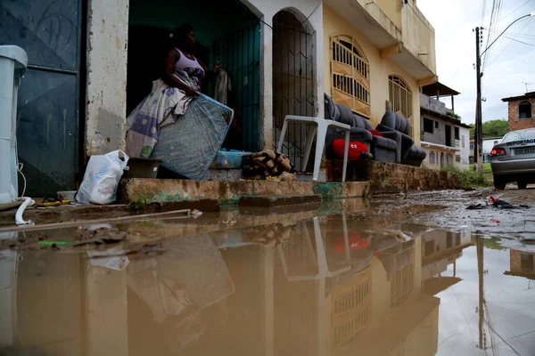 Santo Amaro Bahia Brazílie Dubna 2015 Zaplavená Ulice Důsledku Deště — Stock fotografie