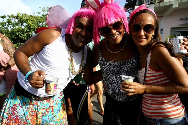 Ilheus Bahia Brasil Fevereiro 2012 Bloco Carnavalesco Composto Por Homens — Fotografia de Stock