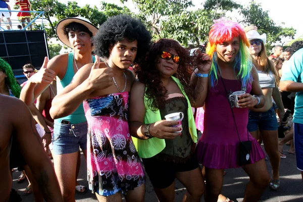 Ilheus Bahia Brasil Febrero 2012 Bloque Carnaval Compuesto Por Hombres — Foto de Stock