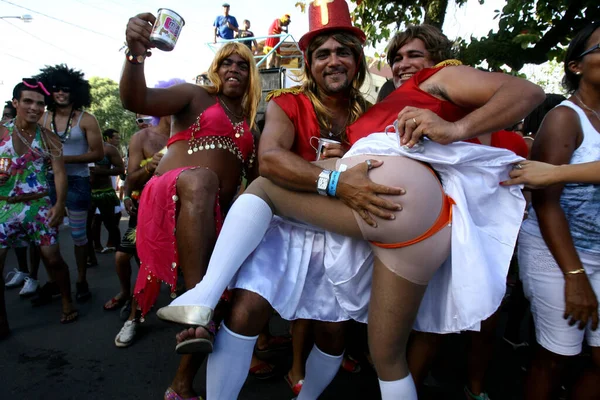 Ilheus Bahia Brasil Febrero 2012 Bloque Carnaval Compuesto Por Hombres — Foto de Stock