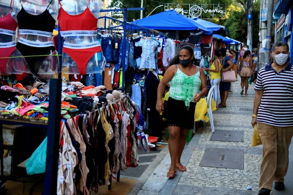 Salvador Bahia Brazil Листопад 2020 Переміщення Людей Носять Захисні Маски — стокове фото