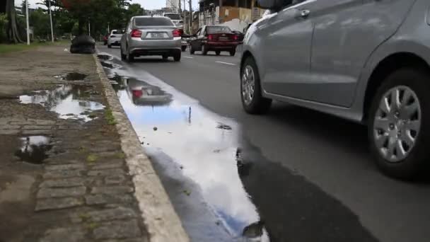 Salvador Bahia Brazylia Grudnia 2020 Ochrona Poręczy Skraju Pasa Startowego — Wideo stockowe