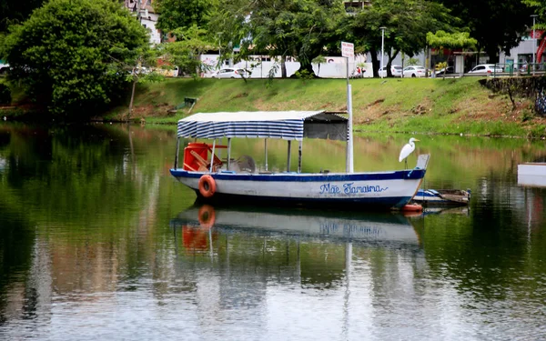 Salvador Bahia Brasile Dicembre 2020 Barca Remi Sul Lago Dique — Foto Stock