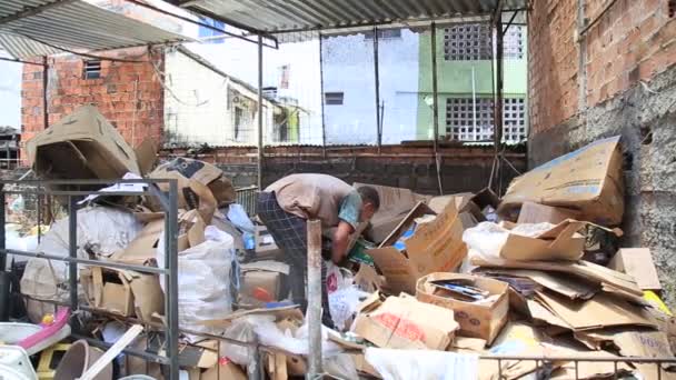 Salvador Bahia Brasilien Dezember 2020 Arbeiter Wird Gesehen Wie Einer — Stockvideo