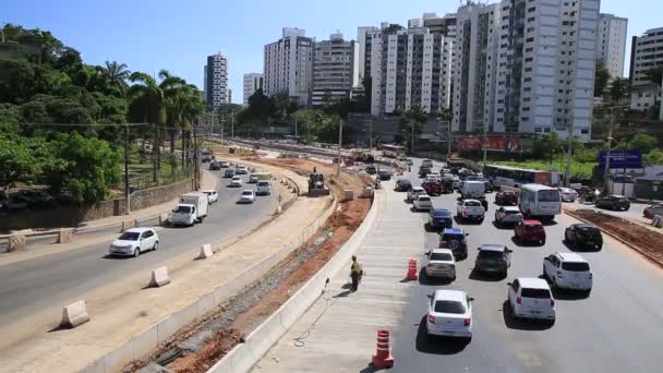 Salvador Bahia Brazylia Grudnia 2020 Budowa Drogi Publicznej Avenida Acm — Wideo stockowe