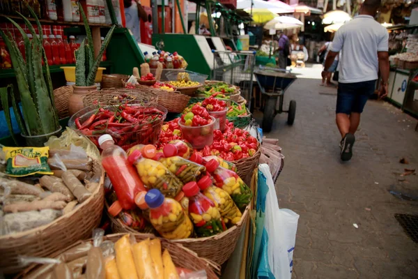 Salvador Bahia Brasilien Dezember 2020 Pfeffer Und Gemüsehandel Auf Der — Stockfoto