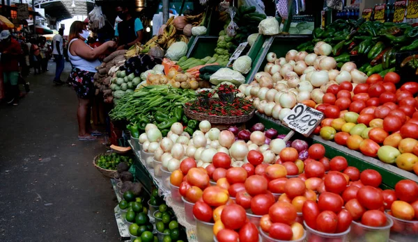 Salvador Bahia Brazil December 2020 Customers Seen Shopping Sao Joaquim — Stock Photo, Image