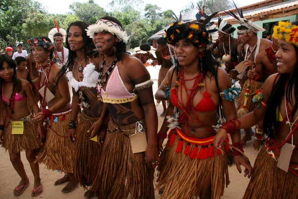Santa Cruz Cabralia Bahia Brazil April 2009 Pataxo Indians Seen — Stock Photo, Image