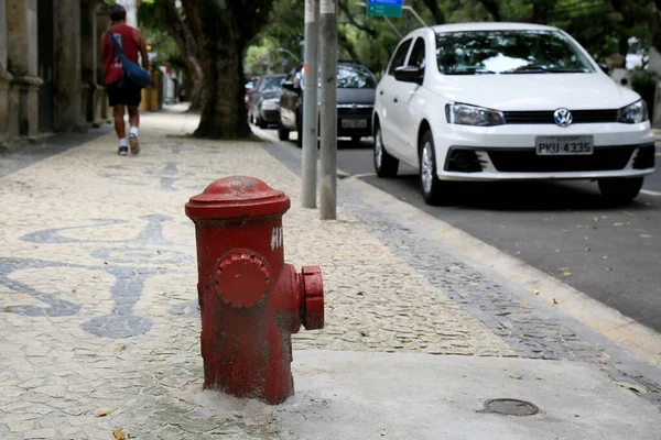 Salvador Bahia Brasil Dezembro 2020 Hudrante Bombeiros Visto Rua Cidade — Fotografia de Stock