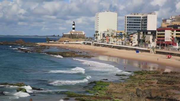 Salvador Bahia Brasil Diciembre 2020 Vista Del Fuerte Santo Antonio — Vídeos de Stock