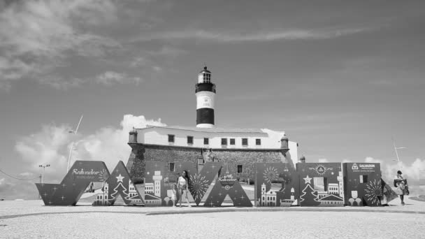 Salvador Bahia Brazilië December 2020 Uitzicht Het Fort Santo Antonio — Stockvideo