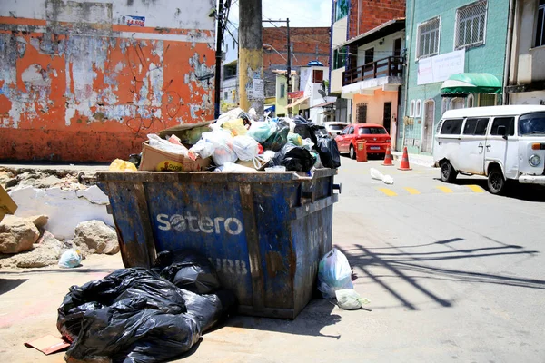 Salvador Bahia Brasil Dezembro 2020 Caixa Metal Para Coleta Lixo — Fotografia de Stock