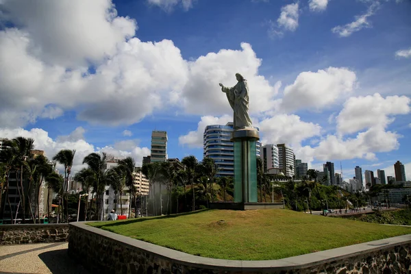 Salvador Bahia Brasil Diciembre 2020 Vista Estatua Del Cristo Barrio —  Fotos de Stock