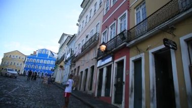Salvador, Bahia, Brezilya - 16 Aralık 2020: Salvador Tarih Merkezi 'nde Largo do Pelourinho' dan görüntü.