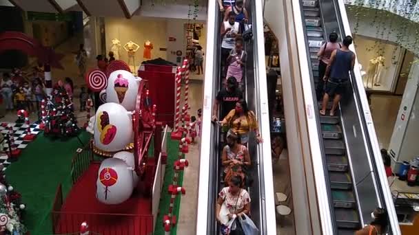 Salvador Bahia Braziliaans December 2020 Kerstversiering Zien Shopping Piedade Salvador — Stockvideo