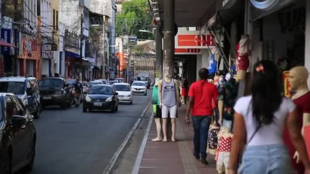 Salvador Bahia Brasilien Dezember 2020 Menschen Laufen Der Nähe Der — Stockvideo