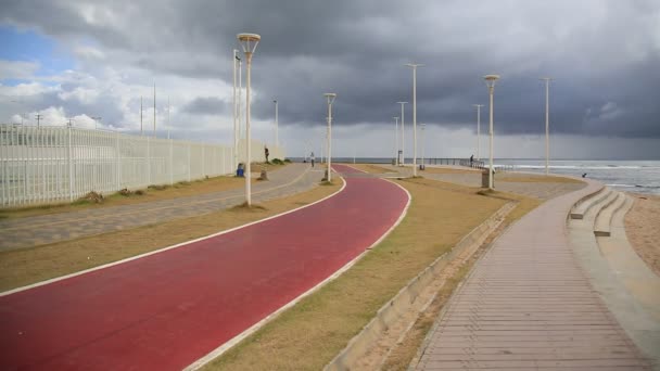 Salvador Bahia Brazilië December 2020 Uitzicht Een Fietspad Wijk Pituba — Stockvideo