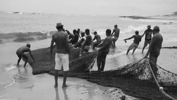 Salvador Bahia Brazilië December 2020 Vissers Worden Gezien Tijdens Het — Stockvideo