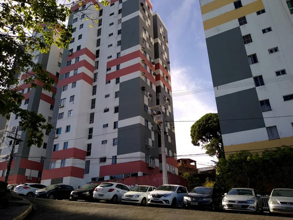 Salvador Bahia Brasil Dezembro 2020 São Vistos Veículos Pátio Estacionamento — Fotografia de Stock