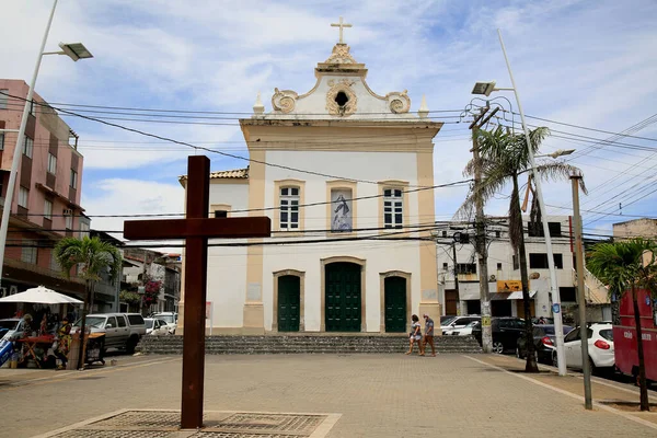 Salvador Bahia Brazylia Grudnia 2020 Fasada Kościoła Nossa Senhora Conceicao — Zdjęcie stockowe