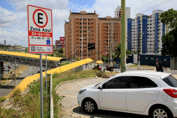 Salvador Bahia Brasil Dezembro 2020 Área Para Estacionamento Público Sistema — Fotografia de Stock