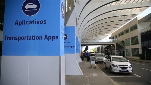 Salvador Bahia Brezilya Aralık 2020 Salvador Şehrinin Uluslararası Havaalanında Ulaşım — Stok video