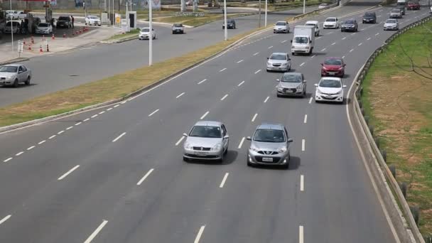 Salvador Bahia Brasilien Dezember 2020 Fahrzeugverkehr Auf Der Avenida Luiz — Stockvideo