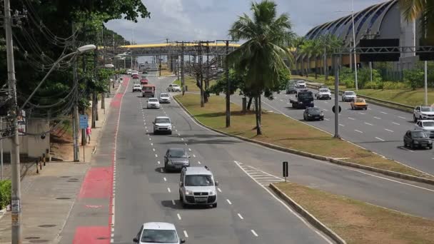 Salvador Bahia Brazílie Prosince 2020 Pohyb Vozidla Avenida Luiz Viana — Stock video