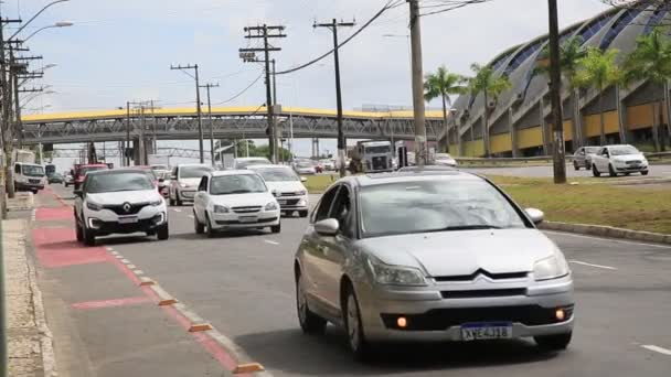 Salvador Bahia Brazilië December 2020 Voertuigverkeer Avenida Luiz Viana Paralela — Stockvideo