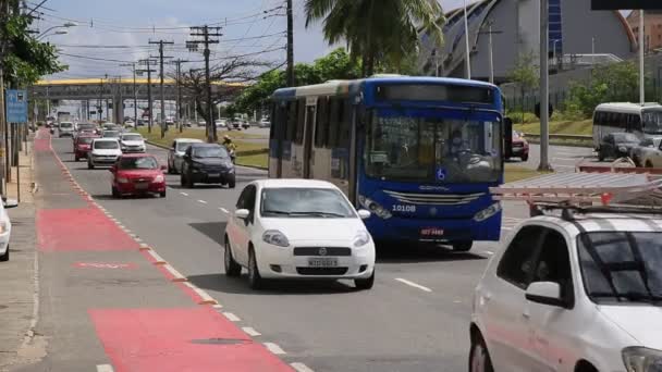 Salvador Bahia Brazílie Prosince 2020 Pohyb Vozidla Avenida Luiz Viana — Stock video