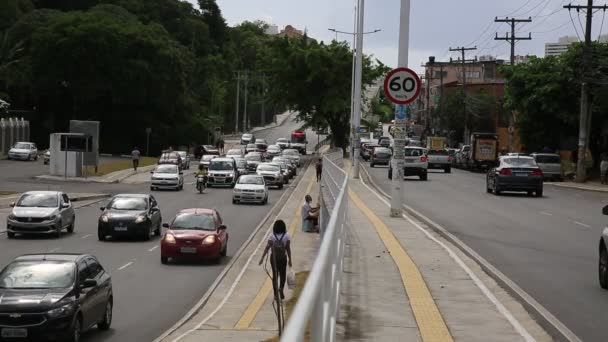 Salvador Bahia Brazílie Prosince 2020 Pohyb Vozidel Okolí Cabuly Městě — Stock video