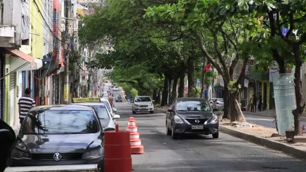 Salvador Bahia Brazília 2020 December Járműmozgás Salvador Város Cabula Környékén — Stock videók