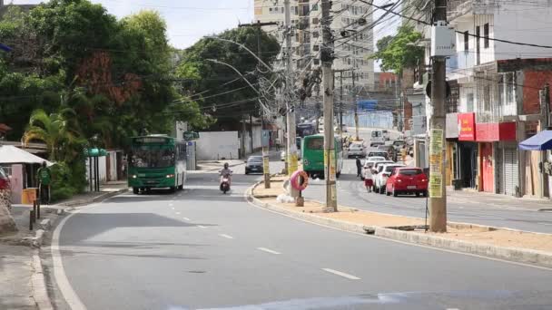 Salvador Bahia Brasil Dezembro 2020 Movimentação Veículos Bairro Cabula Cidade — Vídeo de Stock