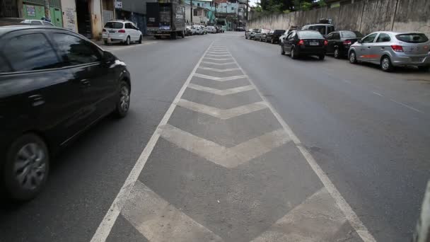 Salvador Bahia Brazil December 2020 Traffic Sign Indicating Rotatory Seen — Stock Video