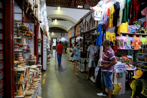 Salvador Bahia Brasil Diciembre 2020 Movimiento Turistas Mercado Medolo Ciudad —  Fotos de Stock