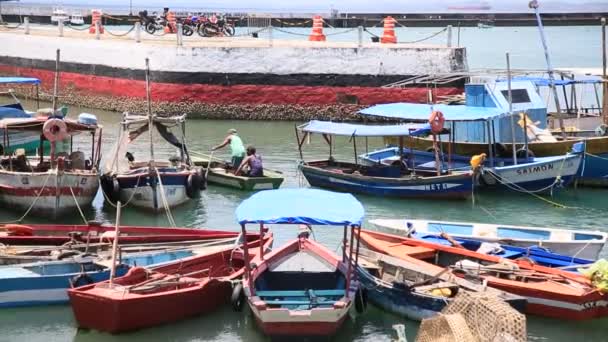 Salvador Bahia Brésil Décembre 2020 Des Bateaux Sont Vus Dans — Video